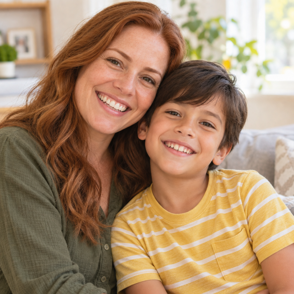Mariana Silva e seu filho Lucas